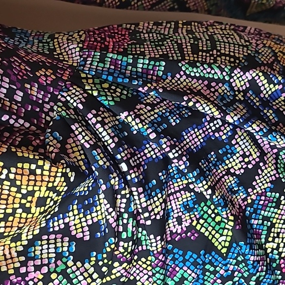 Hale Bob Shift Dress Long Sleeve Colorful Med Reptile Ruched Bodycon Womens - Picture 4 of 12